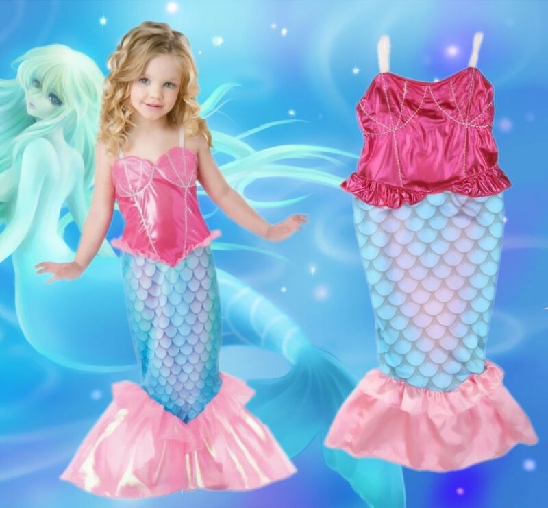 Pink Top Mermaid Tail Kids Dress