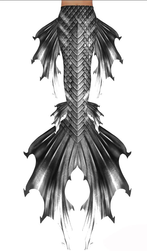 Black Lobster Scale Mermaid Tail