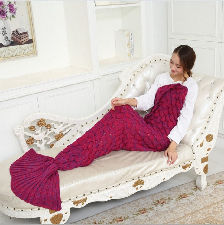 Maroon Mermaid Tail Blanket