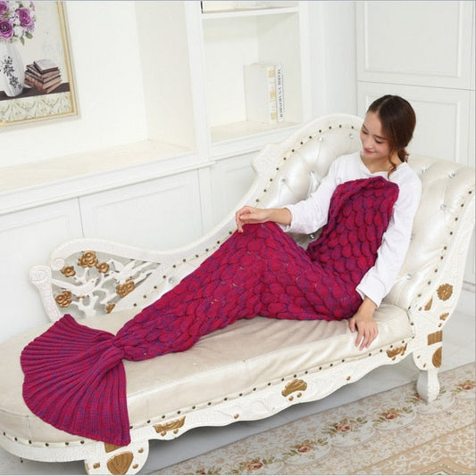 Maroon Mermaid Tail Blanket