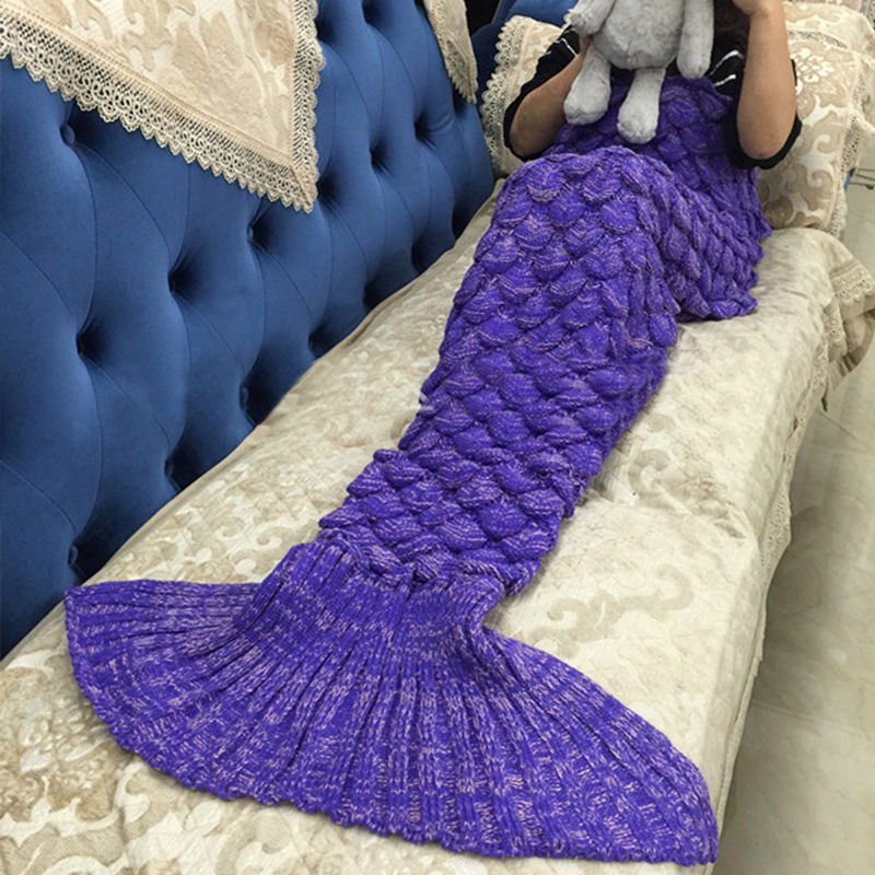 Purple Mermaid Tail Blanket