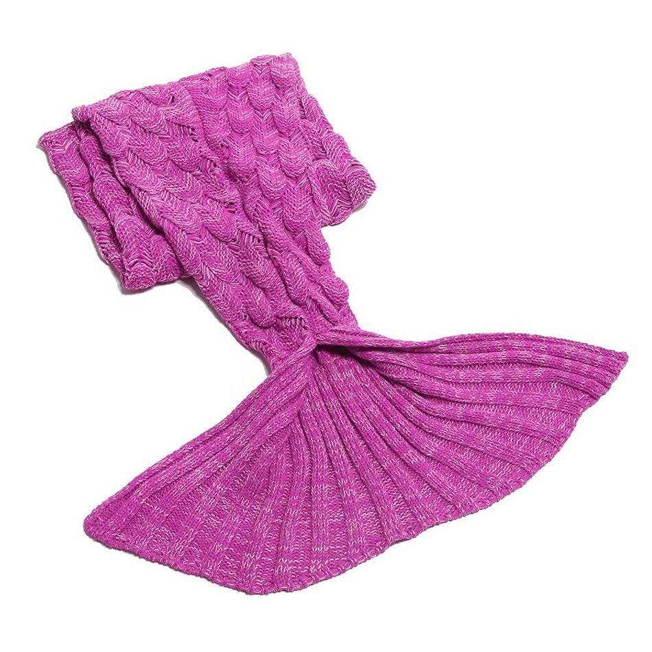 Rose-Pink Mermaid Tail Blanket
