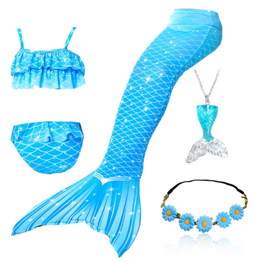 Galactic Blue Mermaid Tail Swimsuit Set