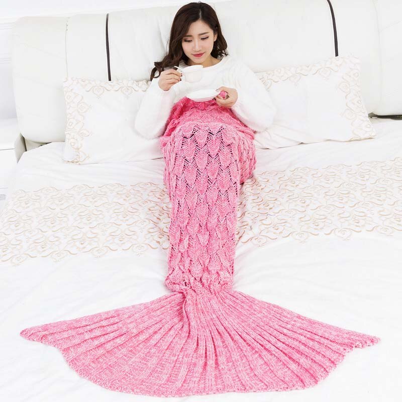 Pink Mermaid Tail Blanket