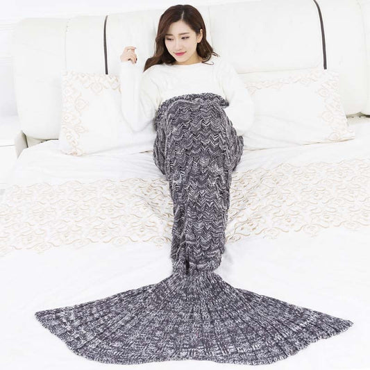 Gray Mermaid Tail Blanket