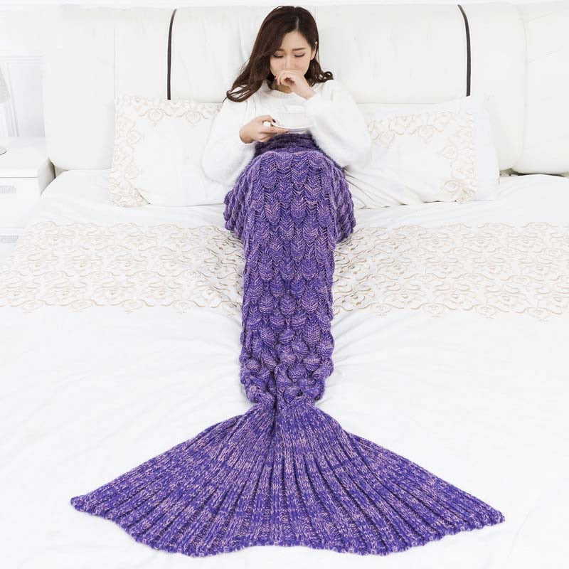 Purple Mermaid Tail Blanket